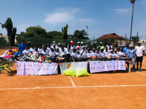 Coach Robert's tennis camp in Accra, Ghana